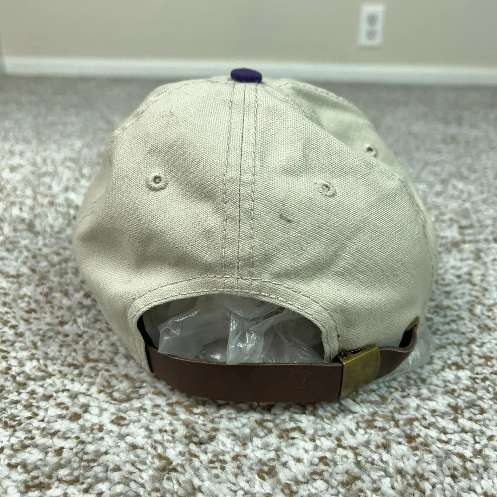 Minnesota Vikings Mens Hat Strap Back Beige Purple Cap Football New Era NFL Logo